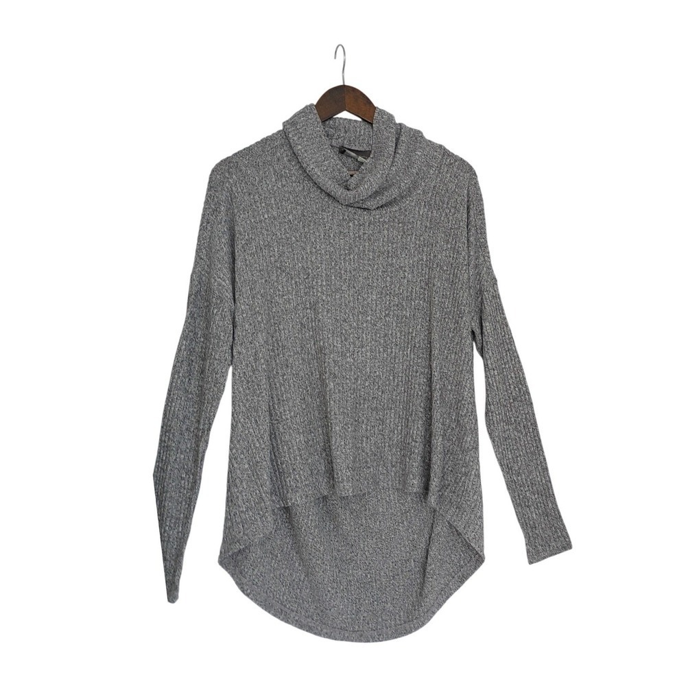 Anthropologie Saturday Sunday Heather Grey Ribbed Turtleneck Oversized Sweater M